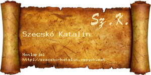 Szecskó Katalin névjegykártya